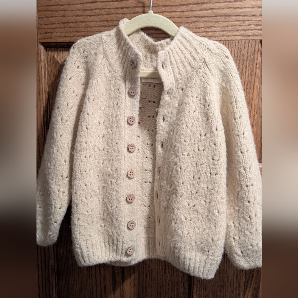Rylee + Cru Cream Button-Up Cardigan